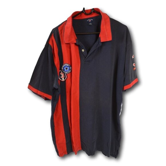 U.S. Polo Assn. Red & Navy Blue Polo Shirt – Men’s XLT Tall - Picture 1 of 2